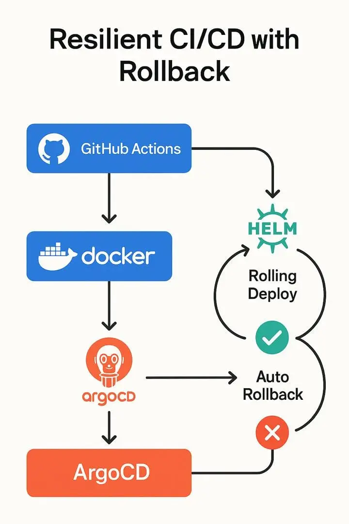 From Downtime to DevOps: Automating Rollback with GitHub Actions, ArgoCD & Helm