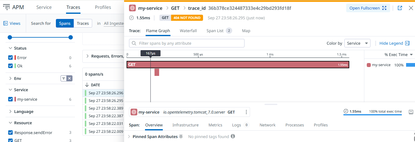 OpenTelemetry Auto-Instrumentation with Tomcat on EC2 (K3s) → Datadog