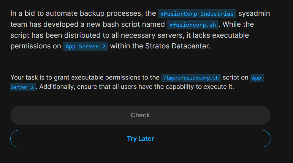KodeKloud | 100 Days of Devops — Day 4 : Script Execution Permissions