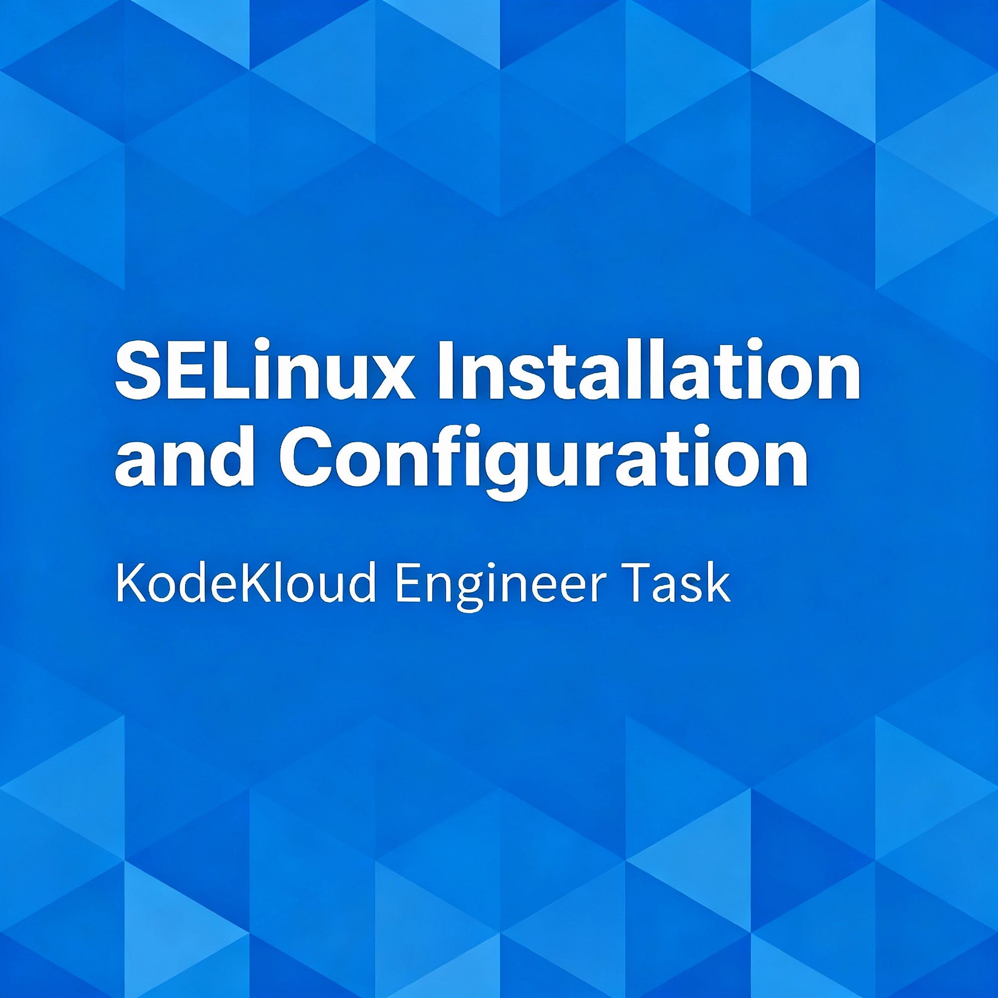 KodeKloud Engineer Day 5: SElinux Installation and Configuration.