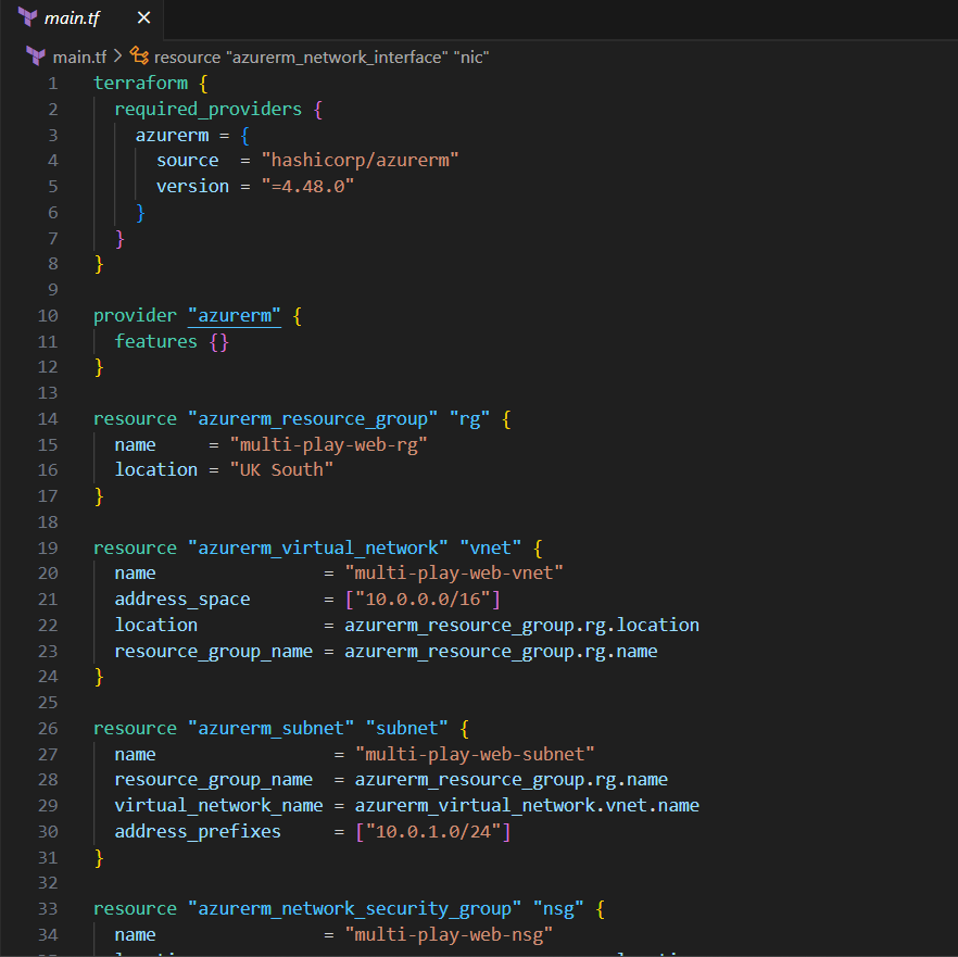 My Journey: Deploying a Multi-Play Web Application on Azure Using Ansible and Terraform